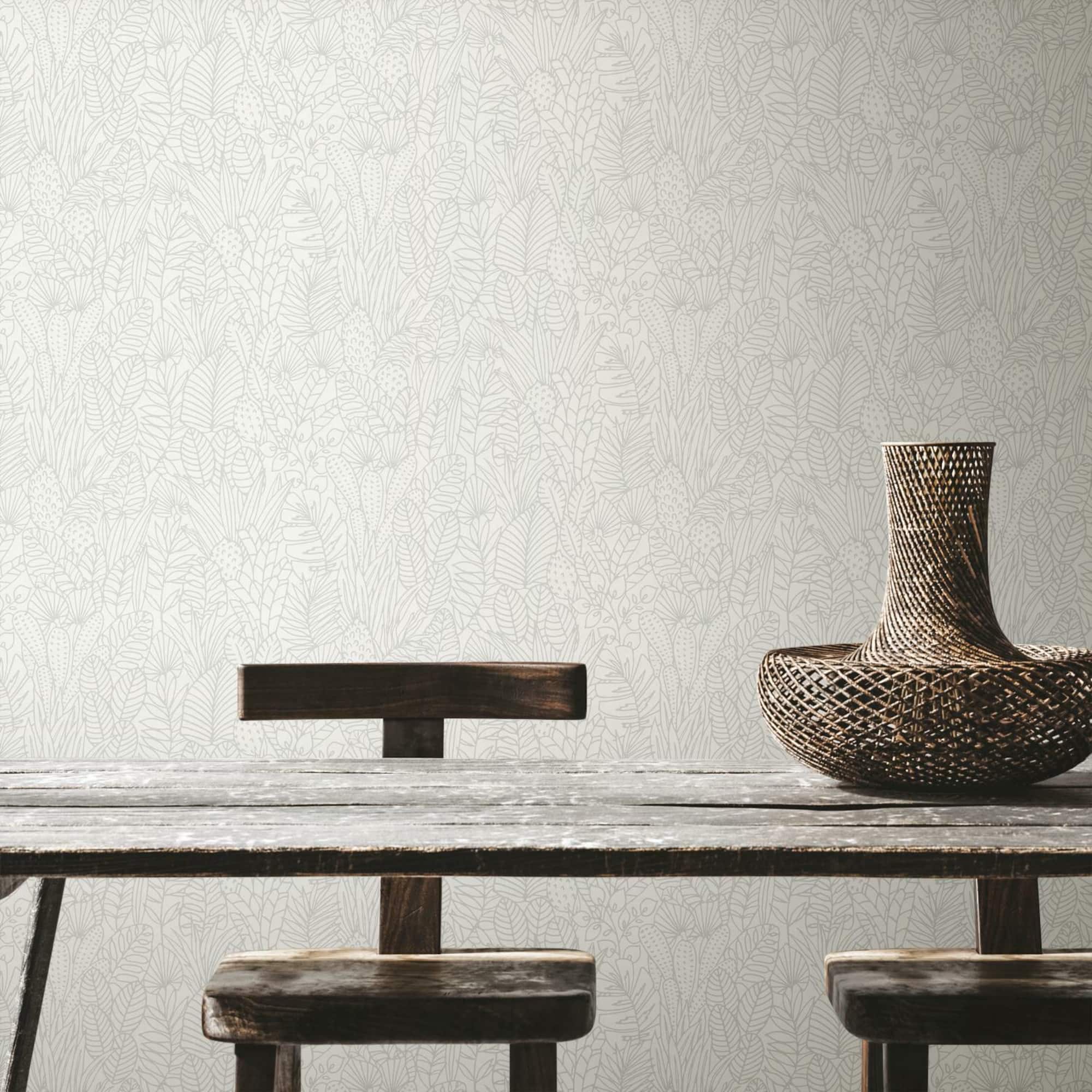 RoomMates Tropical Leaves Sketch Peel & Stick Wallpaper